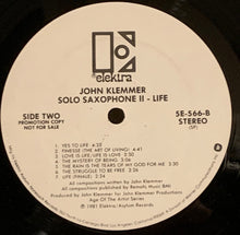 Load image into Gallery viewer, John Klemmer : Solo Saxophone II - Life (LP, Album, Promo, SP)