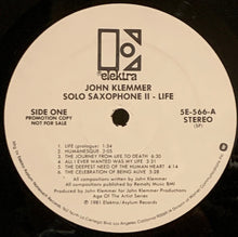 Load image into Gallery viewer, John Klemmer : Solo Saxophone II - Life (LP, Album, Promo, SP)