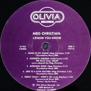 Meg Christian : I Know You Know (LP, Album)