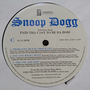 Snoop Dogg : Selections From Paid Tha Cost To Be Da Bo$$ (2xLP, Promo, Smplr)