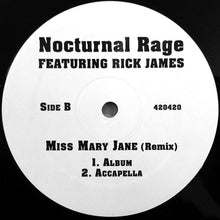 Load image into Gallery viewer, Nocturnal Rage feat. Rick James : Miss Mary Jane (Remix) (12&quot;)
