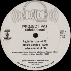 Three-6-Mafia* Presents Project Pat : Chickenhead (12", Promo)