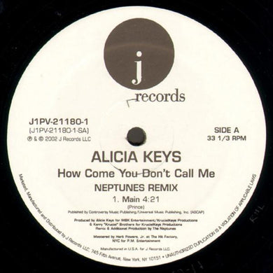 Alicia Keys : How Come You Don't Call Me (12