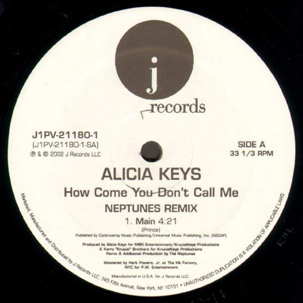 Alicia Keys : How Come You Don't Call Me (12