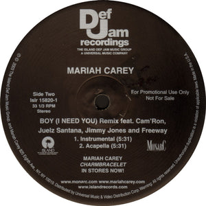 Mariah Carey : Boy (I Need You) (Remix) (12", Promo)