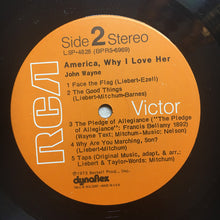 Load image into Gallery viewer, John Wayne : America, Why I Love Her (LP, Album)
