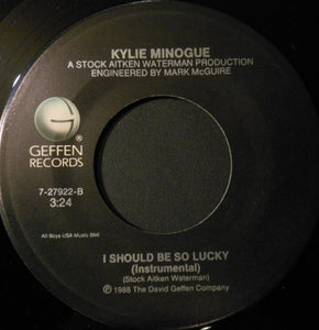 Kylie Minogue : I Should Be So Lucky (7", Single)