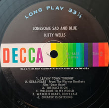 Load image into Gallery viewer, Kitty Wells : Lonesome Sad And Blue (LP, Album, Mono, Pin)