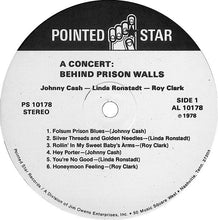 Load image into Gallery viewer, Johnny Cash - Linda Ronstadt - Roy Clark : Napa Presents A Concert: Behind Prison Walls (LP, Album, Comp, Pin)