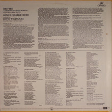 Load image into Gallery viewer, Britten* - King's College Choir*, David Willcocks, Osian Ellis, Ian Hare : A Ceremony Of Carols • Hymn To St.Cecilia • Missa Brevis (LP)