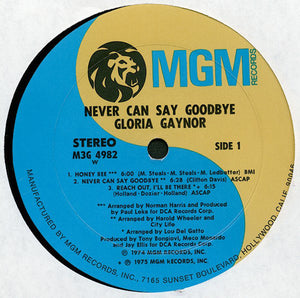 Gloria Gaynor : Never Can Say Goodbye (LP, Album, P/Mixed, W -)