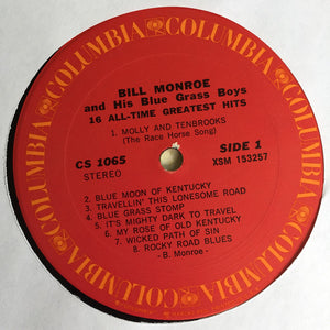 Bill Monroe And His Blue Grass Boys* : 16 All-Time Greatest Hits (LP, Comp, Rec)