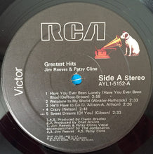 Load image into Gallery viewer, Jim Reeves &amp; Patsy Cline : Greatest Hits (LP, Comp, RE, Ind)
