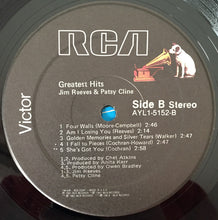 Load image into Gallery viewer, Jim Reeves &amp; Patsy Cline : Greatest Hits (LP, Comp, RE, Ind)