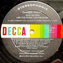 Load image into Gallery viewer, Rick Nelson &amp; The Stone Canyon Band : Garden Party (LP, Album, Ter)