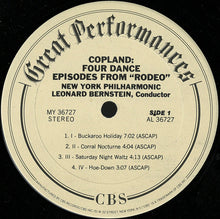 Load image into Gallery viewer, Aaron Copland, Leonard Bernstein, New York Philharmonic : Billy The Kid / Rodeo (LP, Album, RE, Ter)