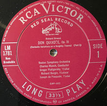 Load image into Gallery viewer, Richard Strauss - Boston Symphony Orchestra • Charles Munch • Gregor Piatigorsky • Richard Burgin • Joseph De Pasquale : Don Quixote, Op. 35 (LP, Album, Mono)