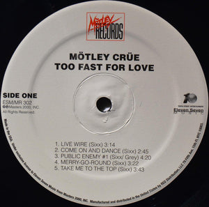 Mötley Crüe : Too Fast For Love (LP, Album, RE, RM, 180)