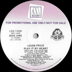 Louis Price : Play It By Heart (12", Single, Promo)