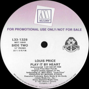 Louis Price : Play It By Heart (12", Single, Promo)