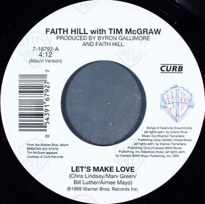 Faith Hill With Tim McGraw : Let's Make Love (7", Single)