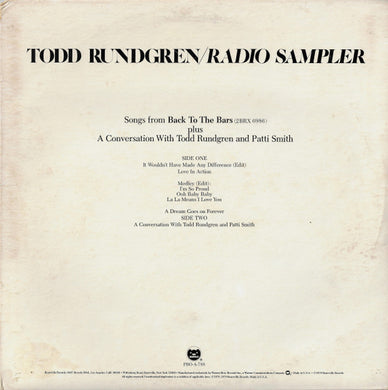 Todd Rundgren : Radio Sampler (LP, Promo, Smplr)
