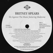 Load image into Gallery viewer, Britney Spears Featuring Madonna : Me Against The Music (12&quot;, Promo)