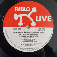 Load image into Gallery viewer, Milt Jackson : Memories Of Thelonious Sphere Monk (Milt Jackson In London) (LP, Album)