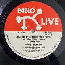 Load image into Gallery viewer, Milt Jackson : Memories Of Thelonious Sphere Monk (Milt Jackson In London) (LP, Album)