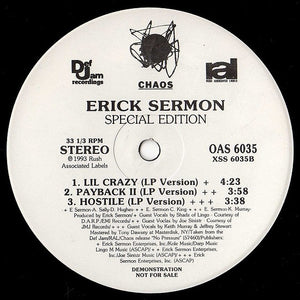 Erick Sermon : Special Edition (12", Promo, Smplr, S/Edition)