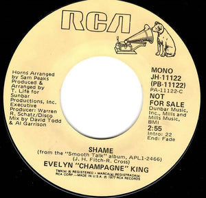 Evelyn "Champagne" King* : Shame (7", Mono, Promo)