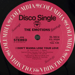 The Emotions : Flowers / I Don't Wanna Lose Your Love (12", Single, Pit)