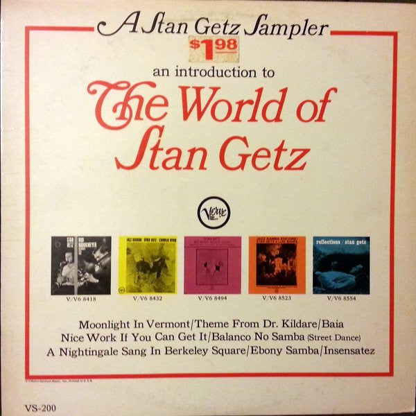 Stan Getz : A Stan Getz Sampler: An Introduction To The World Of Stan Getz (LP, Comp, Mono, Smplr)
