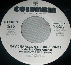 Ray Charles : We Didn't See A Thing  (7", Single, Promo)