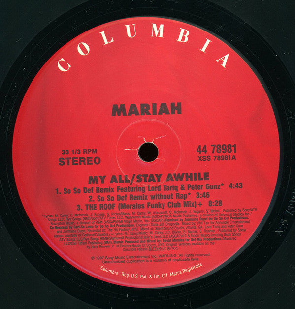 Mariah* : My All / Stay Awhile (12