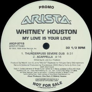 Whitney Houston : My Love Is Your Love (2x12", Promo)