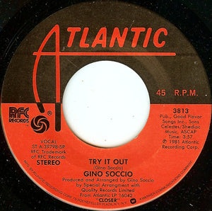 Gino Soccio : Try It Out (7", Single, SP)