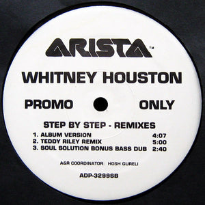 Whitney Houston : Step By Step - Remixes (2x12", Promo)