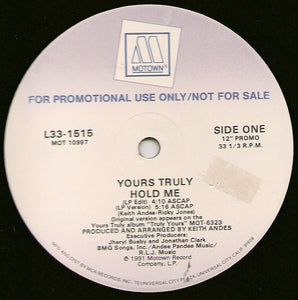 Yours Truly : Hold Me (12", Promo)