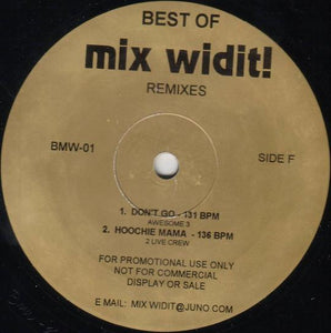 Various : Best Of Mix Widit! (Remixes) (12", Promo)