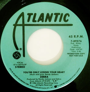 Zebra (8) : You're Only Losing Your Heart (7", Promo)