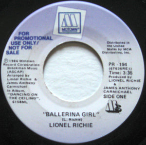 Lionel Richie :  Ballerina Girl (7", Promo)