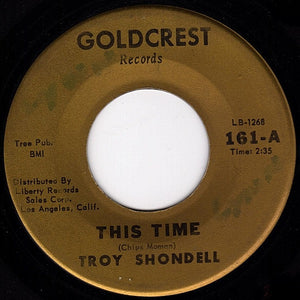 Troy Shondell : This Time (7")