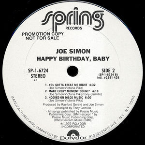 Joe Simon : Happy Birthday, Baby (LP, Album, Promo)