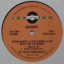 Load image into Gallery viewer, Schubert*, The Tokyo String Quartet* : Death And The Maiden / Quartettsatz (LP, Album)