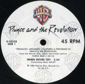 Prince And The Revolution : When Doves Cry (12", Maxi, Spe)