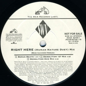 SWV : Downtown (Down Low) / Right Here (Human Nature Duet) (12", Promo)