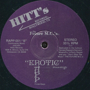 Future Flash / King M.C.* / Future M.C.'s* : State Of Shock Rapp / Erotic Rapp (12")