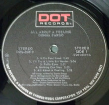 Load image into Gallery viewer, Donna Fargo : All About A Feeling (LP, Album, PRC)