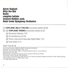 Load image into Gallery viewer, Aaron Copland, Leonard Slatkin, Saint Louis Symphony Orchestra : Billy The Kid / Rodeo (CD, Club)